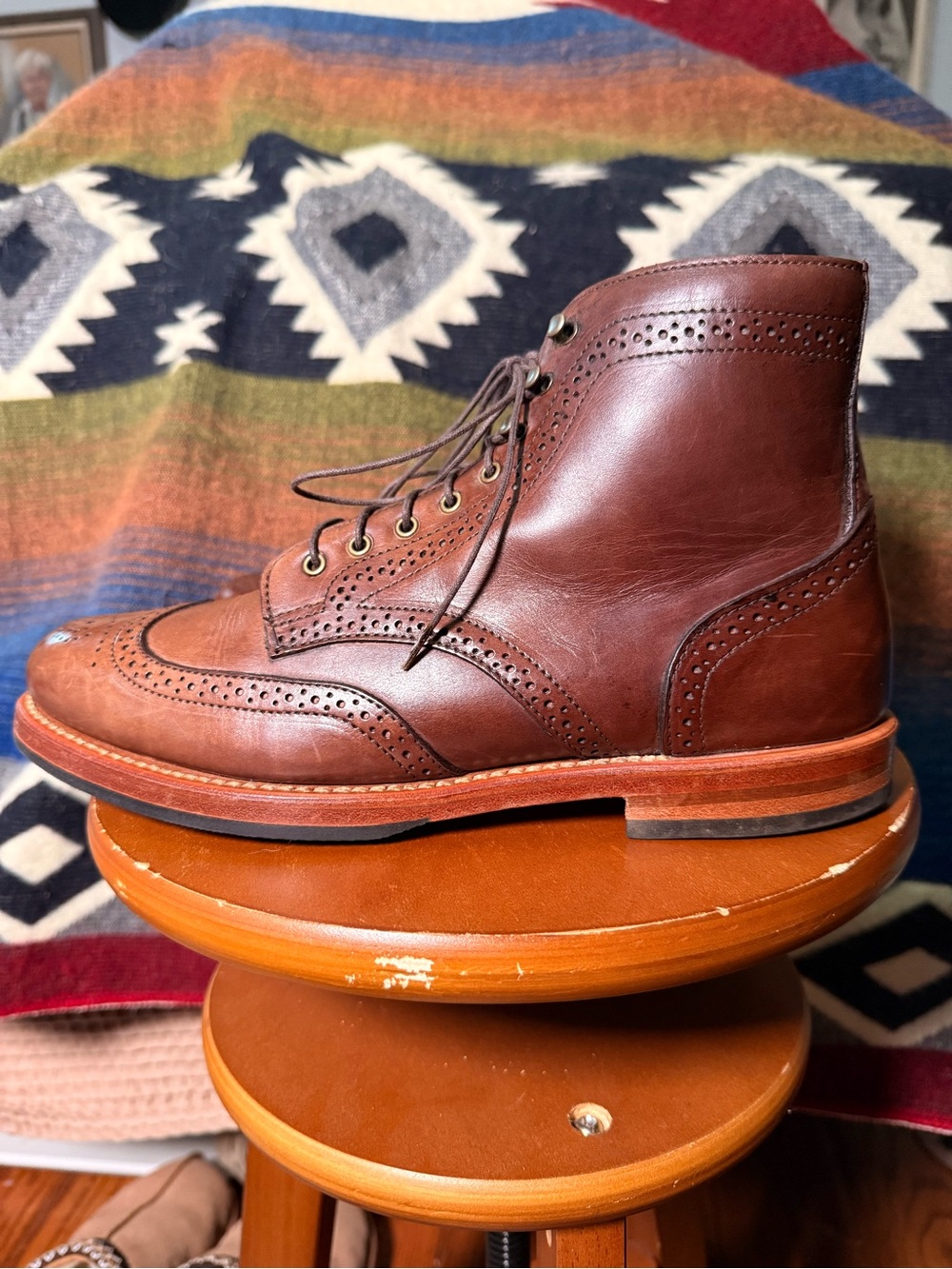 Rancourt Men's Heritage Leather Wingtip Lace-Up Boots - Worn only at my wedding - Picture 3 of 11